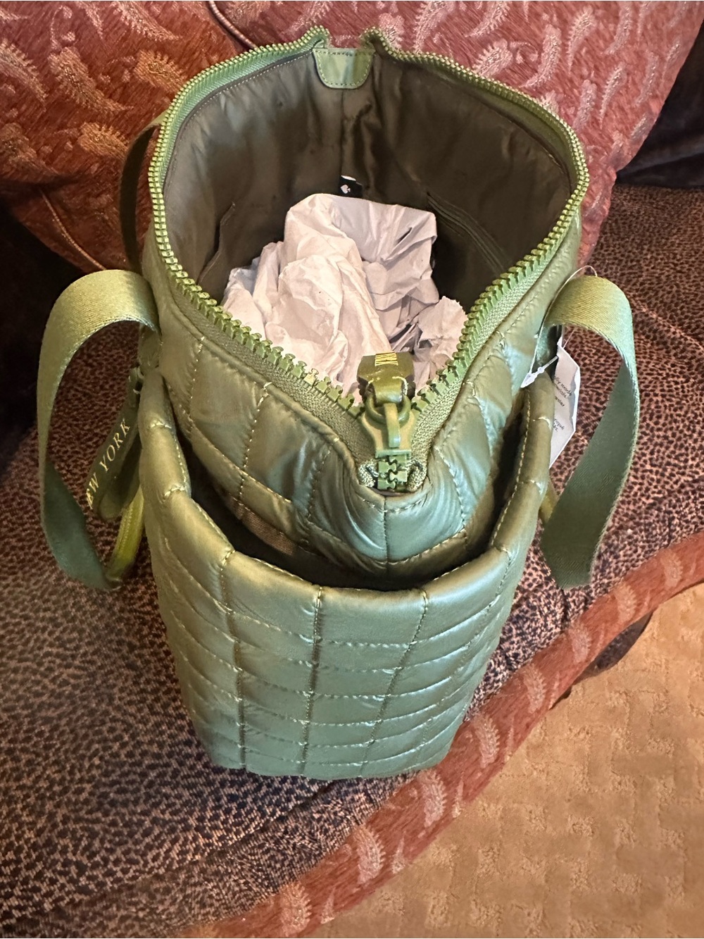 NWT Kate Spade Camden Tote in Kelp Forest Green Gorgeous Quilted Bag - Picture 7 of 16
